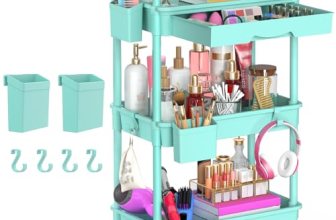 Goovilla 3 Tier Rolling Utility Cart Organizer with Removable Drawer