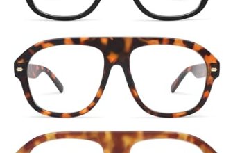 AMOMOMA 3 Pack Retro Blue Light Aviator Reading Glasses for Women Men