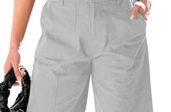 luvamia Stretch Bermuda Shorts High Waisted Gray Shorts for Women Gray Size X-La