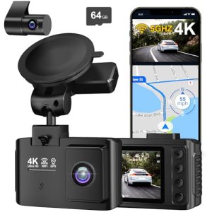 Dash Cam Front and Rear: 4K+2.5K Dual Channel Dash Cam-5GHz WiFi