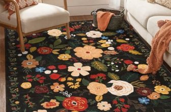 U’Artlines 5x7ft Vintage Floral Area Rug Machine Washable Ultra Soft Low Pile No