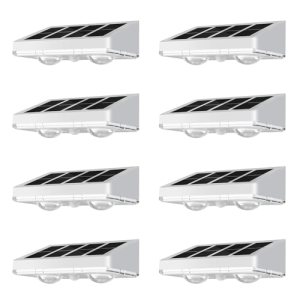 NIORSUN Solar Fence Lights,8 Pack Solars Deck Light