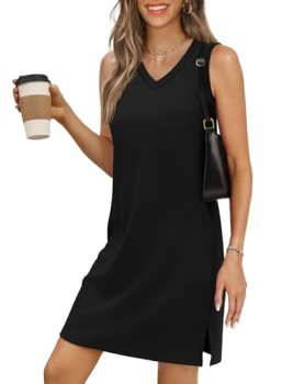 BKRIVE V-Neck Summer Casual Beach Dresses for Women 2026 Vacation Women’s Sleeve