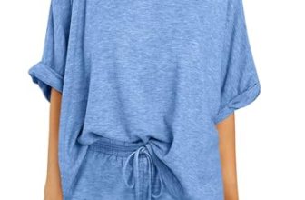 Tankaneo Two Piece Outfits for Women Lounge Sets Pajamas Summer Oversized tshirt
