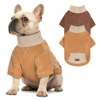 cyeollo 2 Pack Dog Sweater, Warm Soft Fleece Sweaters for Small Dogs Boy Girl Tu