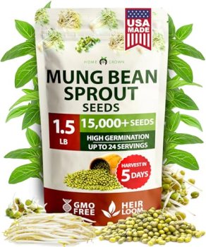 HOME GROWN Mung Beans Seeds Pack 1.5 lb Over 15
