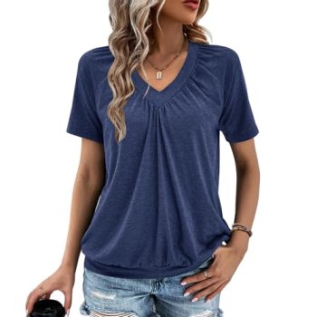 Gihgoew Summer Tops for Women 2024 Shorts Sleeve Womens Tops