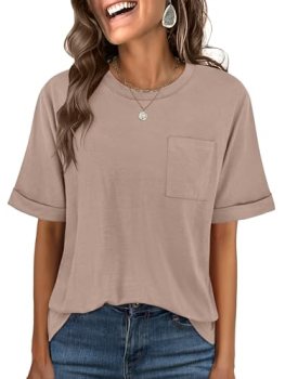 ANRABESS Women Oversized T Shirts Short Sleeve Summer Casual Loose Top Basic Tee