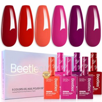Beetles Red Gel Polish Set – Fiery Passion HEMA-FREE Burgundy Pink Purple Gel Po