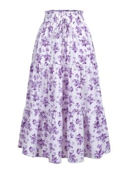 Summer Skirt for Women Petite 2026 Floral PrintTrendy Tie Front High Waisted Ruf