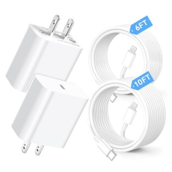 Compatible with Phone Charger 6/10Ft Fast Charging 2Pack 20W PD Fast Charger Typ