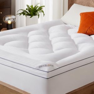 BEDLORE King Mattress Topper, Thick Pillow Top Pad for Back Pain Relief