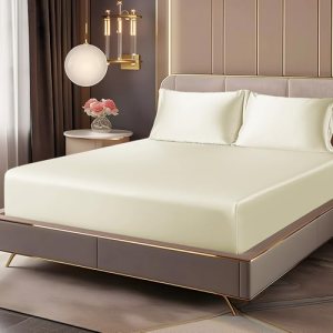 BEDELITE Satin Fitted Sheet and Pillowcases Set