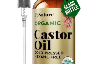 UpNature Organic Castor Oil Cold Pressed Glass Bottle 16oz