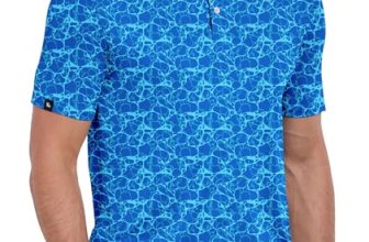ZITY Mens Print Polo Shirts Short Sleeve Moisture Wicking Shirts for Men Golf Te