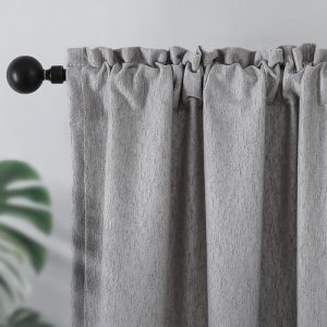 Joydeco Grey Blackout Curtains 96 Inches Long 2 Panels Set