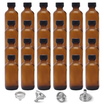 24 Pack 2oz Amber Glass Bottles for Vanilla Extract
