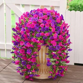 Dolicer 2 Packs Look Real Artificial Flowers for Outdoors