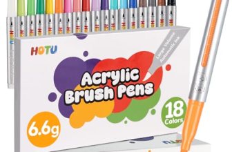 HOTU Long Lasting Acrylic Paint Markers Brush Tip 18 Colors
