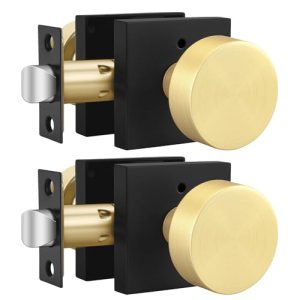 Goldenwarm Black and Gold Door Knobs Privacy