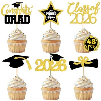 48 PCS Graduation Cupcake Toppers