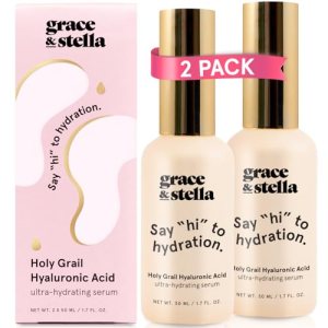grace & stella Award Winning Hyaluronic Acid Face Serum (50ml/1.7 fl oz) Removes