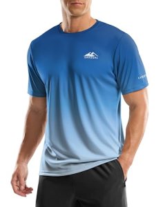 Men’s UPF 50+ Sun Protection Dry Fit Workout T-Shirts Rash Guard Swim Shirts Moi
