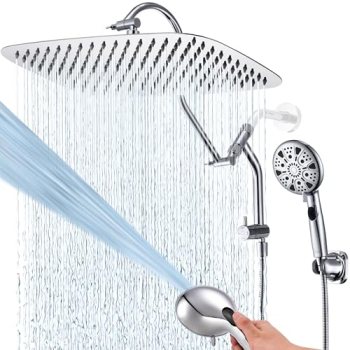 G-Promise 14 Inches Shower Heads with Massage Mode Handheld Sprayer Combo