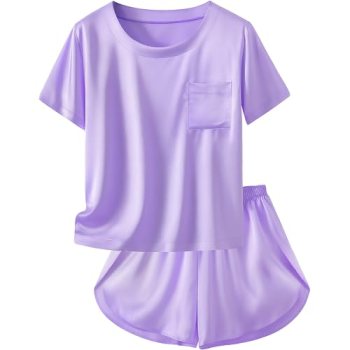 Petite&Me silky Girls Pajamas Soft T-Shirt Flowy Shorts Flora Party Sleepwear Se