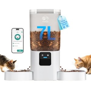 Frienhund Automatic Cat Feeder 2 Cats with Slow Feed: Dual Automatic Dog Feeder
