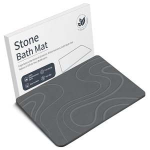 Veeloim Stone Bath Mat Diatomaceous Earth Shower Mat Non-Slip Super Absorbent Di