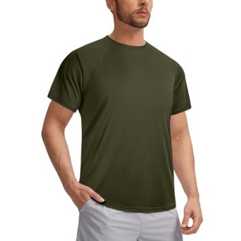 3rd hill Mens Swimming Shirts Short Sleeve UPF 50 Quick Dry Sun Protection Rash