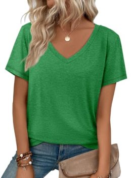 ATHMILE T St Patricks Day Shirts Short Sleeve V Neck Tees for Women Fashion Tops