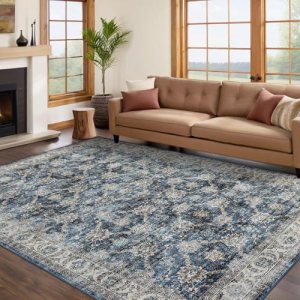 GarveeHome Vintage Rug 5×7 Floral Print Area Rug for Living Room Washable Non Sl