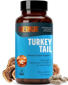 FreshCap Mushrooms Premium Organic Turkey Tail Supplement Capsules