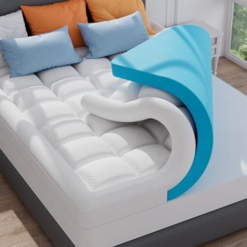 ELEMUSE 3 Inch Dual Laye Memory Foam Mattress Topper Cal King