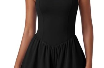 Ekouaer Womens Summer Sleeveless Workout Rompers Athletic Jumpsuit Double Lined
