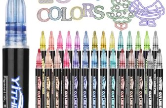Outline Markers, 28 Metallic Shimmer Glitter Gel Pens