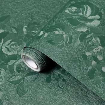Lativo Dark Green Wallpaper Embossed Floral Peel and Stick Wallpaper 197inL78.7i