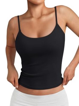 Trendy Queen Double Lined Adjustable Spaghetti Strap Tank Top for Women Cute Sum