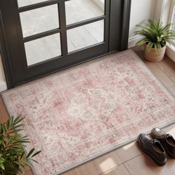 AMOAMI-2X3 Small Rug-Washable Rugs Entryway Mat Indoor-Soft Vintage Non Slip Rug
