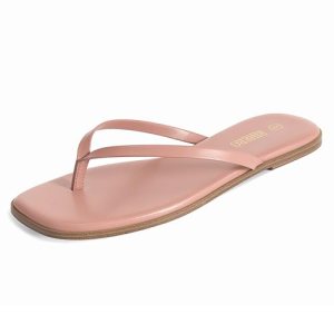Rihero Women’s Flip Flops Comfortable Leather Summer Thong Sandals Slip On Walki