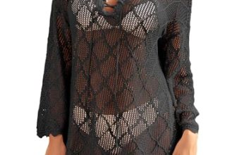 VIAURBE Women’s Crochet Cover Ups 2026 Hollow Out Bathing Suit Bikini Coverup Kn