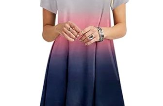 MOLERANI Women’s Casual Plain Simple T-Shirt Loose Dress,GY PK VT Change,S