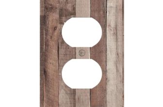 Wpshijia Decorative Outlet Covers Rustic Barn wood Westen country Retro Wooden 1