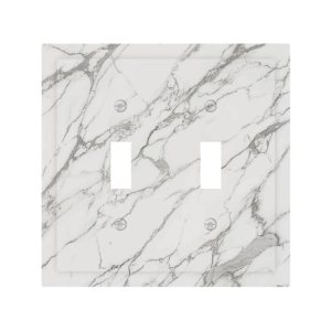 Wpshijia Light Switch Cover Plate White Grey Abstract Marble Minimalist Luxury 2