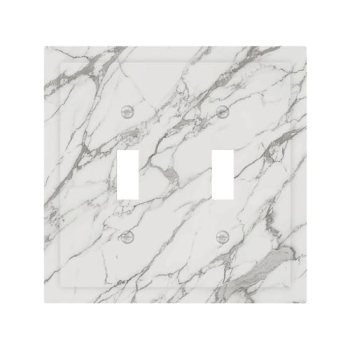 Wpshijia Light Switch Cover Plate White Grey Abstract Marble Minimalist Luxury 2