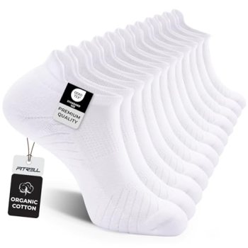 FITRELL 6 Pack Men’s Athletic Running Ankle Socks Cushioned Low Cut Tab Wicking