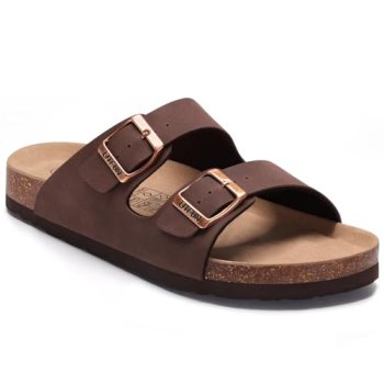 Litfun Unisex Cork Footbed Sandal Summer Slip On Slide Sandals with Adjustable B