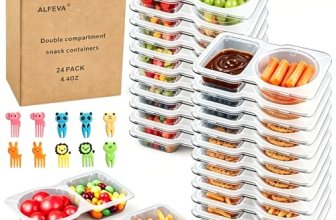 ALFEVA 24 Pcs Reusable Snack Containers with Lids Portion control